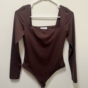 COPY - Contour Squareneck brown Longsleeve Bodysuit